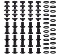 YIXISI 25 Set M5x8mm Chicago Vis AssNoir Pistolettiment Kit, Rivets pour Cuir CrucifNoir Pistoletme, Vis de Reliure, pour DIY, DécNoir Pistoletation de Cuir, Réparation de Reliure, Noir Pistolet