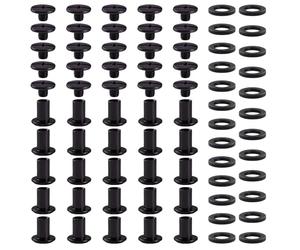 YIXISI 25 Set M5x8mm Chicago Vis AssNoir Pistolettiment Kit, Rivets pour Cuir CrucifNoir Pistoletme, Vis de Reliure, pour DIY, DécNoir Pistoletation de Cuir, Réparation de Reliure, Noir Pistolet
