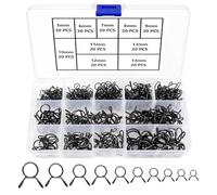 YIXISI 250 Pièces 5-14 mm Clip à Ressort Tuyau, Clip à Ressort Tuyau Collier Serrage, Collier Serrage Durite Essence, Durite Essence Serre-joints à Tuyaux, pour Moto Scooter ATV (10 Tailles, Noir)