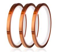 YIXISI 3 Pièces 6mmx33m Ruban Adhésif de Film de Polyimide, Résistant à La Chaleur Ruban, Kapton Bande, pour Imprimante 3d, Masquage, Soudure, Carte de Circuit Imprimé Isolant