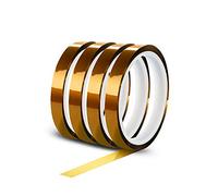 YIXISI 4 pièces Ruban adhésif de film de polyimide, Résistant à La Chaleur Ruban, Kapton Bande, pour imprimante 3d, Masquage, Soudure, Carte de Circuit Imprimé Isolant (4pcs × 12 mm × 33m)