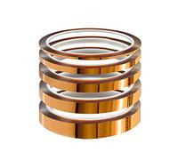 YIXISI 5 pièces Ruban adhésif de film de polyimide, Résistant à La Chaleur Ruban, Kapton Bande, pour imprimante 3d, Masquage, Soudure, Carte de Circuit Imprimé Isolant (3/6/8/10/12 mm × 33m)