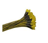 YIXISI 50 Pièces 12V Diodes LED Pre-Wired Round Top Ampoule Lampe, 5mm Diode Ampoule, Lumière Diffusée Lentille Colorée Petites Lampes à LED (Jaune)