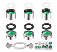 YIXISI 6 Pièces M22 Filetage Femelle + M24 Filetage Mâle Mousseur Robinet, avec 6 Joint D'étanchéité et 1 Clé à Mousseur, Filtre à Robinet d'eau Accessoires avec Filtre en ABS