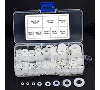 YIXISI 600 Pièces Blanc Nylon Rondelles Plastique, Isolation Rond Rondelle plate Assortiment Kit, M2 M2.5 M3 M4 M5 M6 M8 M10 Rondelle pour Mécanique