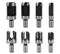YIXISI 8 Pièces Fraise à Bouchonner, Mèche à Bouchon 6 mm/10 mm/13 mm/16 mm, Acier Carbone, Perceuse pour le Travail du Bois, Forets à Bois à Griffe et Coniques