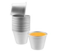YIXNSW Lot de 20 moules à pudding en aluminium - Petit moule à pudding - Moule à dariol idéal pour pudding, gâteaux, desserts et tartes - Argenté