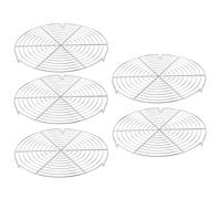 YIXNSW Lot de 5 Grilles de Refroidissement pour Pâtisserie - 30,5 cm - Argenté - Grilles à Gâteau Rondes pour Cuisson et Refroidissement Rapide