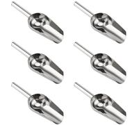 YIXNSW Lot de 6 Pelle à Glaçons en Acier Inoxydable, Cuillère à Glace Polyvalente pour Cuisine, Bar, Fête et Machine à Glaçons, Argenté