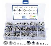 YIYICO Ecrou Frein Ecrous Hexagonal Écrous Blocage Acier Inoxydable 430pcs | Écrou Autobloquant Acier Inoxydable M2 M3 M4 M5 M6 M8 M10 M12 Nylon Contre-Écrous Argent pour Boulon Visserie
