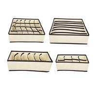 YIZISECCE pour 4pcs, pour l'organisateur de Placard de tiroir à Chaussettes sous-vêtements, boîtes de Rangement Pliables, pour Les Chaussettes de Liens Serviette de Soutien-Gorge
