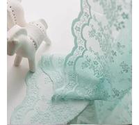 YJ Yanjun Lot de 2 Panneaux de Rideaux Transparents rétro en Dentelle Vert Menthe pour décoration de Chambre de Fille et Salon, 132 x 213,4 cm (l x L) écume de mer/Turquoise Pelle/Bleu œuf