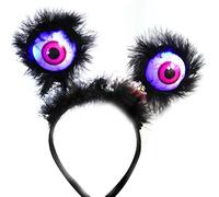 Yjcnelcr Serre-tête lumineux à LED pour Halloween - Yeux d'horreur - Chauve-souris