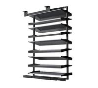 YJEUZCD Étagère À Chaussures Coulissante pour Placard Profond, Rangement Double Face Robuste avec Plateaux Réglables (sous Escalier)(72x28.5x132.5cm)