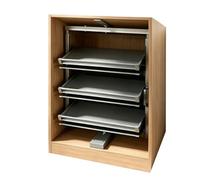 YJEUZCD Étagère À Chaussures Rotative À 360° Extensible pour Placard, Rangement Double Face avec Étagères Inclinables pour Dressing(50.5x36x(103.7-128.7) cm)