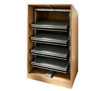 YJEUZCD Étagère À Chaussures Rotative À 360° Extensible pour Placard, Rangement Double Face avec Étagères Inclinables pour Dressing(70.5x36x(136.7-161.7) cm)