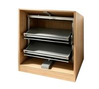 YJEUZCD Étagère À Chaussures Rotative À 360° Extensible pour Placard, Rangement Double Face avec Étagères Inclinables pour Dressing(70.5x36x(75.7-100.7) cm)