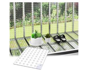 YJEUZCD Protection Transparent pour Rebord De Fenêtre en Acrylique 1,6mm, Tapis Perforé Antirouille pour Balcon Et Jardinière, Revêtement Robuste avec Drainage, 1cm(35x30cm)