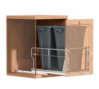 YJHome Poubelle d'armoire extractible, poubelle non incluse sous l'évier avec glissières à fermeture douce, poubelle coulissante sous armoire avec kit de montage de porte