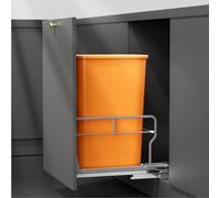 YJHome Poubelle extractible avec glissières à fermeture douce, kit de poubelle sous armoire avec kit de montage de porte, nécessite une ouverture minimale de 30,5 cm de large x 45,7 cm de profondeur