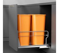 YJHome Poubelle extractible sous armoire avec glissières à fermeture amortie, poubelle non incluse, kit de montage de porte, nécessite une ouverture minimale d'armoires 43,2 cm de large x 61 cm de