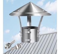 YJSGHRHL Chapeau de Cheminée Poêle, Capot de Tuyau de Cheminée, Capuchon de Cheminée Anti Pluie for Conduit de 180-240mm de diamètre, Couvercle de Vent for Toit, avec des vis métalliques(10cm)