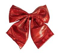 YJZQ Grands Nœuds Papillon 35X40CM Nœuds de Ruban Pailleté Rouge pour Décoration Arbre Sapin de Noël Mariage, Fête, Jardin, fenêtres, couronnes, Murs