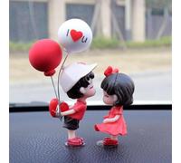 YKAFADE Décoration de couple - Mignon - Ornement de tableau de bord de voiture - Ornements mignons - Couples de dessins animés - Figurine avec ballon en résine - Décoration intérieure de table