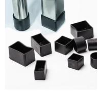 YKAFADE Lot de 24 capuchons de protection rectangulaires antidérapants - En silicone - 20 x 30 mm - Pour pieds de chaise - En caoutchouc épais - Pour sols en bois dur