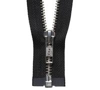 YKK Fermeture éclair à extrémité Ouverte, Daim, métal, Numéro 580 Noir, 66 cm Length