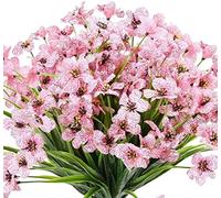 YKKJ 6 Bouquets Fleur Artificiel，Fleurs Artificielles Extérieures，pour Vase Intérieur Extérieur Plantes Suspendues Pot Jardin Porche Décor Mariage Ferme Décoration（Rose）.