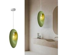 YKSJDFH Suspension Wabi-Sabi, Lampe Suspendue Verte de Style Japonais, luminaire Nordique en polyéthylène, Lustre E27 Style Milieu du siècle pour Salle à Manger, îlot de Cuisine, Salon