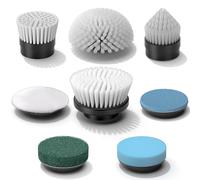 YKYI Ensemble de têtes de brosse de nettoyage électrique 8-en-1, accessoires multi-surfaces pour salle de bain, cuisine, voiture, cuir