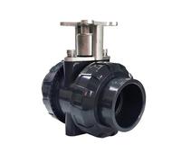 YKYNCJJT Corps de vanne 2 Voies DN50 en PVC avec raccord Union à Coller for actionneur électrique, 2"(BSP Thread)