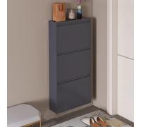 YldessmEU Armoire à Chaussures Murale avec tiroirs rabattables, Grand Rangement caché for l'entrée, Couloir de Couloir Organisateur autoportant Ultra-étroit(Gray,40.6x20x4.8in)