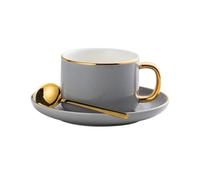 YLFKWLHRW Tasse à thé et Soucoupe Accueil Tasses en céramique Ensemble de soucoupes à thé l'après-midi pour Cappuccino Latte Café(Colour 3)