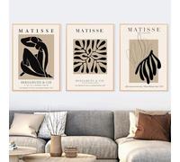 YLHKME Tableaux Abstrait Vintage Lignes Géométriques Matisse Impression sur Toile Affiche Tableau Decoration Murale Salon,pour Salon et Chambre à Coucher Deco Maison (Sans Cadre,3X50X70CM)