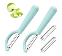 Ylinwtech 2 Pièces Éplucheur Inox avec 2 Lames Rechange | Éplucheur légumes, Acier inoxydable résistant, Econome Légumes Tomate Pomme de Terre Fruits