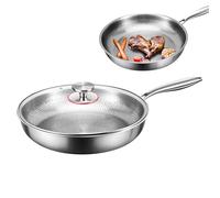 Ylnailky Poêle à Cuire - Sauteuse avec Couvercle,Sautoir Résistant aux Rayures, avec Chauffage Uniforme, Ustensile de Cuisine Polyvalent Compatible avec Induction et Cuisinière Électrique