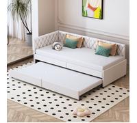 YLSZHYR Canapé-lit rembourré 90/180 x 200 cm, Canapé-lit gigogne Lit d'invité Canapé-lit Extensible Lit Simple Lit en velours, Beige