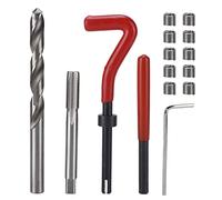 Ylwxzenith Kit d'outils de réparation de filetage M10x1, 25mm, Inserts filetés en métal, outil d'installation pour la réparation automobile 15 pièces