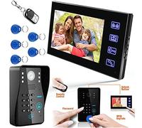YLXD Visiophone, Vidéo Phone Intercom,Sonnette Visuel De Porte avec Sécurité 7inch Moniteur Intérieur pour Maison Surveillance Carte D'identité/Code/Gâche électrique/Bouton Poussoir