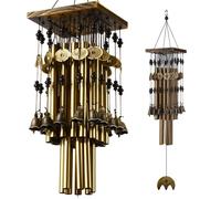Ylyycc d'effet cuivré Carillon éolien 24 Tubes en métal Windbell l'argent Dessin Carillon