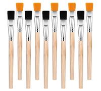 Ymapinc Lot de 10 petits pinceaux de peinture pour travaux manuels, 1,9 cm, mini pinceau en bois pour enfants, peinture à l'huile, aquarelle avec 5 brun clair + 5 noirs