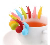 Ymapinc Lot de 10 porte-sachets de thé escargot pour tasses | Clips d'infuseur en silicone avec tasse à suspendre, coffret cadeau coloré pour les amateurs de thé