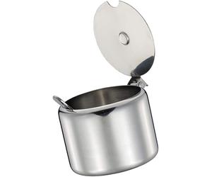 Ymhapp 1 lot de sucrier en acier inoxydable avec cuillère - Argenté - 285 ml - Portable et utile - Pour la maison et la cuisine