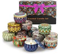 YMing Coffret Cadeau de 12 Paquets de Bougies Parfumées en Cire de Soja Naturelle de 70,9 g, Bougies Parfumées à la Maison, Idéales pour Les Rendez-vous, Le Bain, Le yoga, La Fête des Mères, Noël