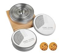 Ymswjgj Lot de 12 emporte-pièces ronds en acier inoxydable - Mini emporte-pièces ronds en forme de donut - Emporte-pièces ronds en acier inoxydable