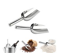 Ymswjgj Lot de 2 pelles à glace en métal de 22,9 cm en acier inoxydable - Pelle à glace - Lot de 2 pelles à nourriture - Pelle à glaçons - Pelle à farine - Pelle à frites