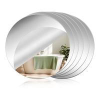 YMTWSRY Lot de 6 miroirs à coller sur les murs - 30 x 30 cm - Autocollants ronds en acrylique incassable - Pour portes de salle de bain, armoire, décoration de chambre (2 mm)